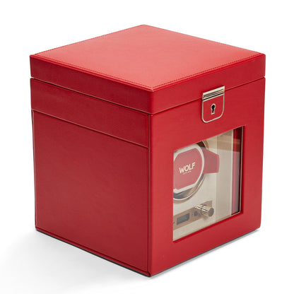 Wolf Palermo Single Watch Winder Red