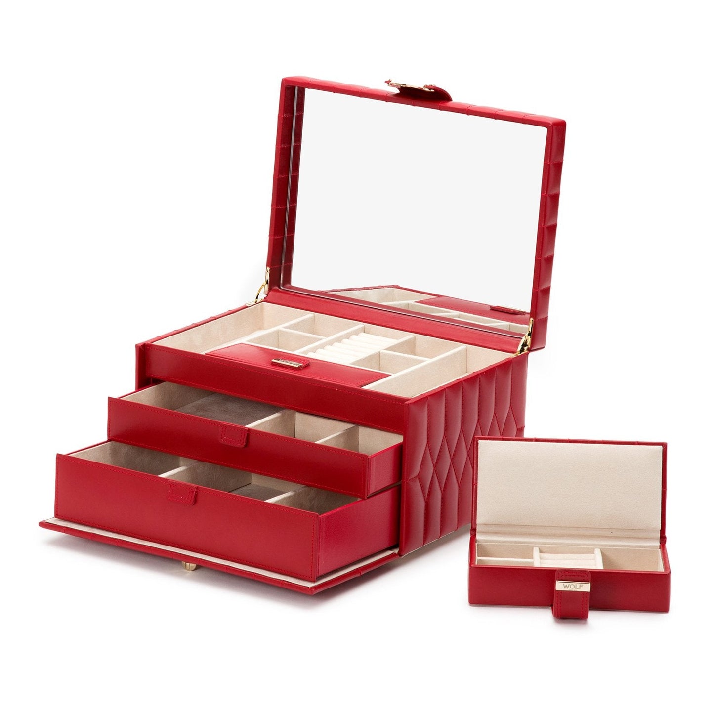 Wolf Caroline Medium Jewellery Case Red