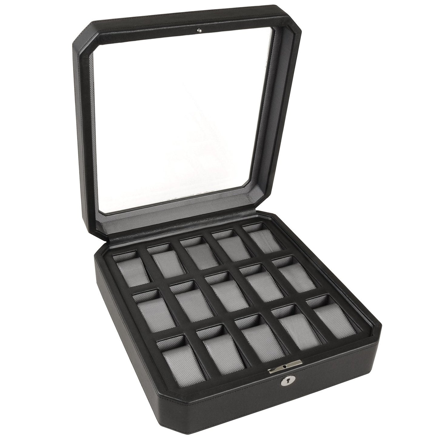 Wolf Windsor 15 Piece Watch Box Black