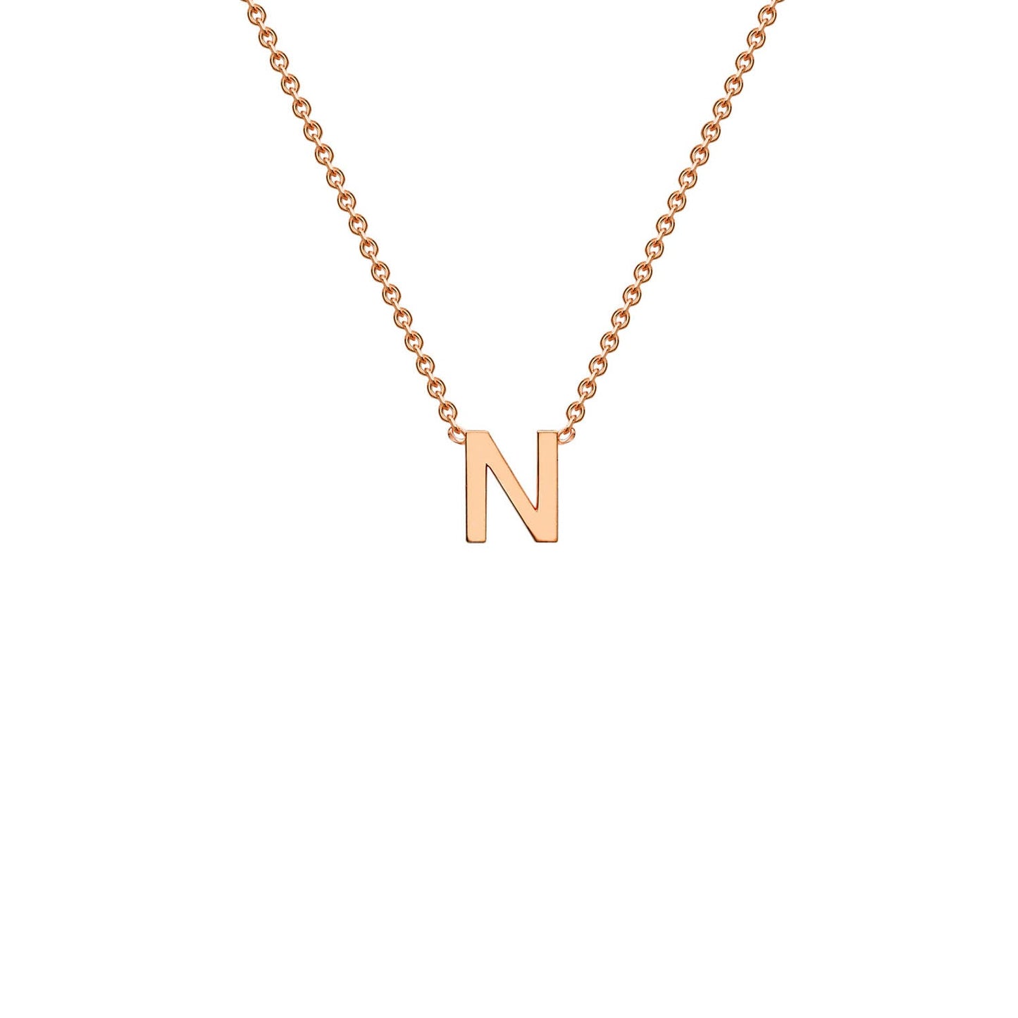 9K Rose Gold 'N' Initial Adjustable Letter Necklace 38/43cm