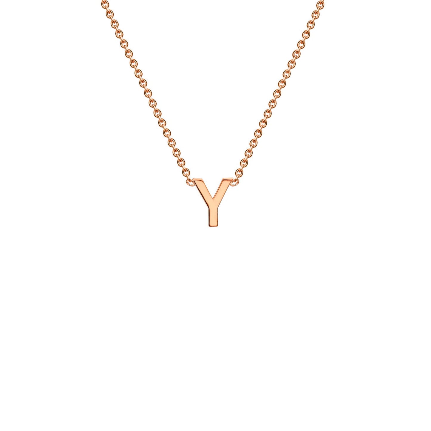 9K Rose Gold 'Y' Initial Adjustable Letter Necklace 38/43cm