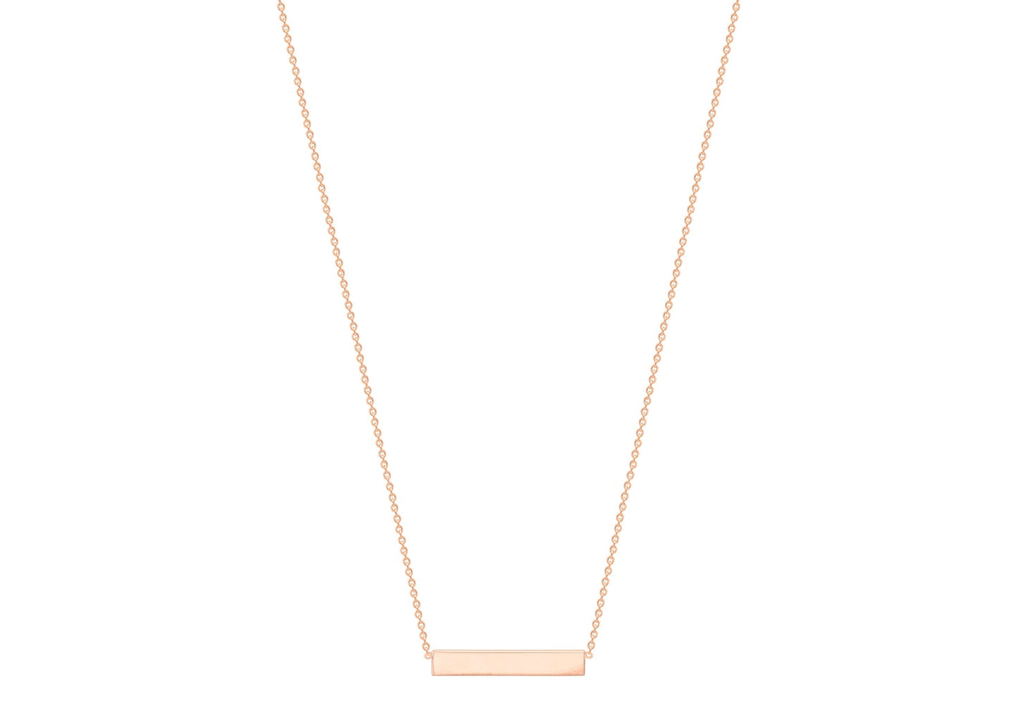 9K Rose Gold 22mm x 3mm Horizontal-Bar Adjustable Necklace 41cm-43cm