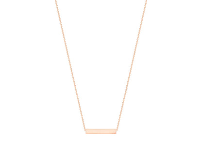 9K Rose Gold 22mm x 3mm Horizontal-Bar Adjustable Necklace 41cm-43cm
