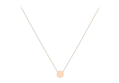 9K Rose Gold 10mm Disc Adjustable Necklace 41cm-43cm