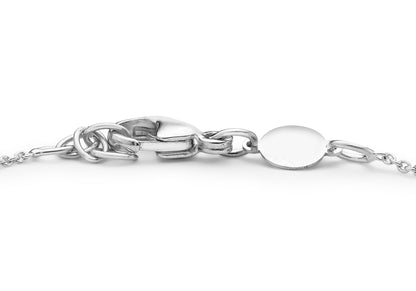 9K White Gold 3mm x 20mm Horizontal-Bar Adjustable Bracelet 18cm-19cm