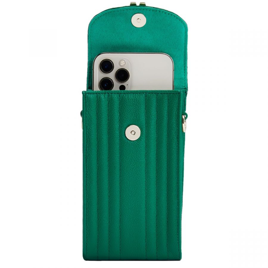 Wolf Mimi Phone Case with Wristlet & Lanyard Green
