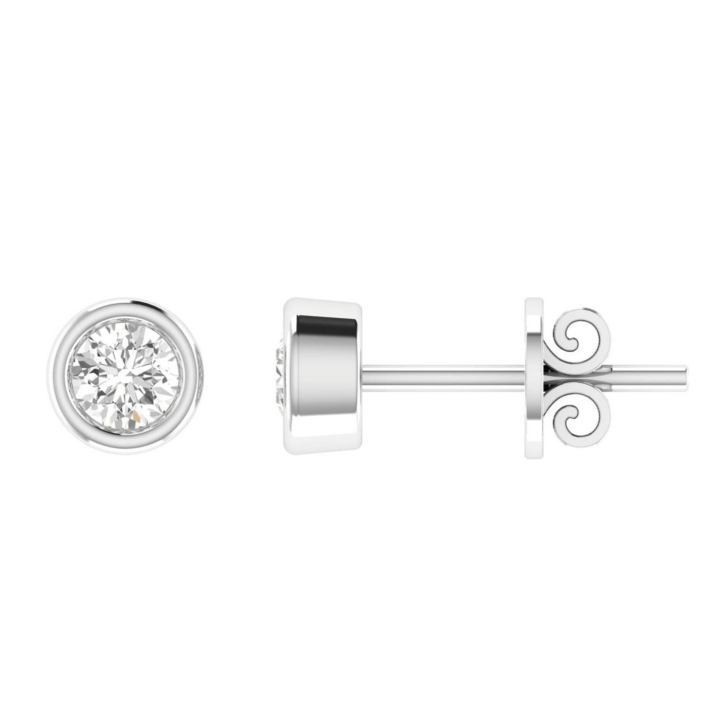 Diamond Stud Earrings with 0.12ct Diamonds in 9K White Gold - 9WBE12