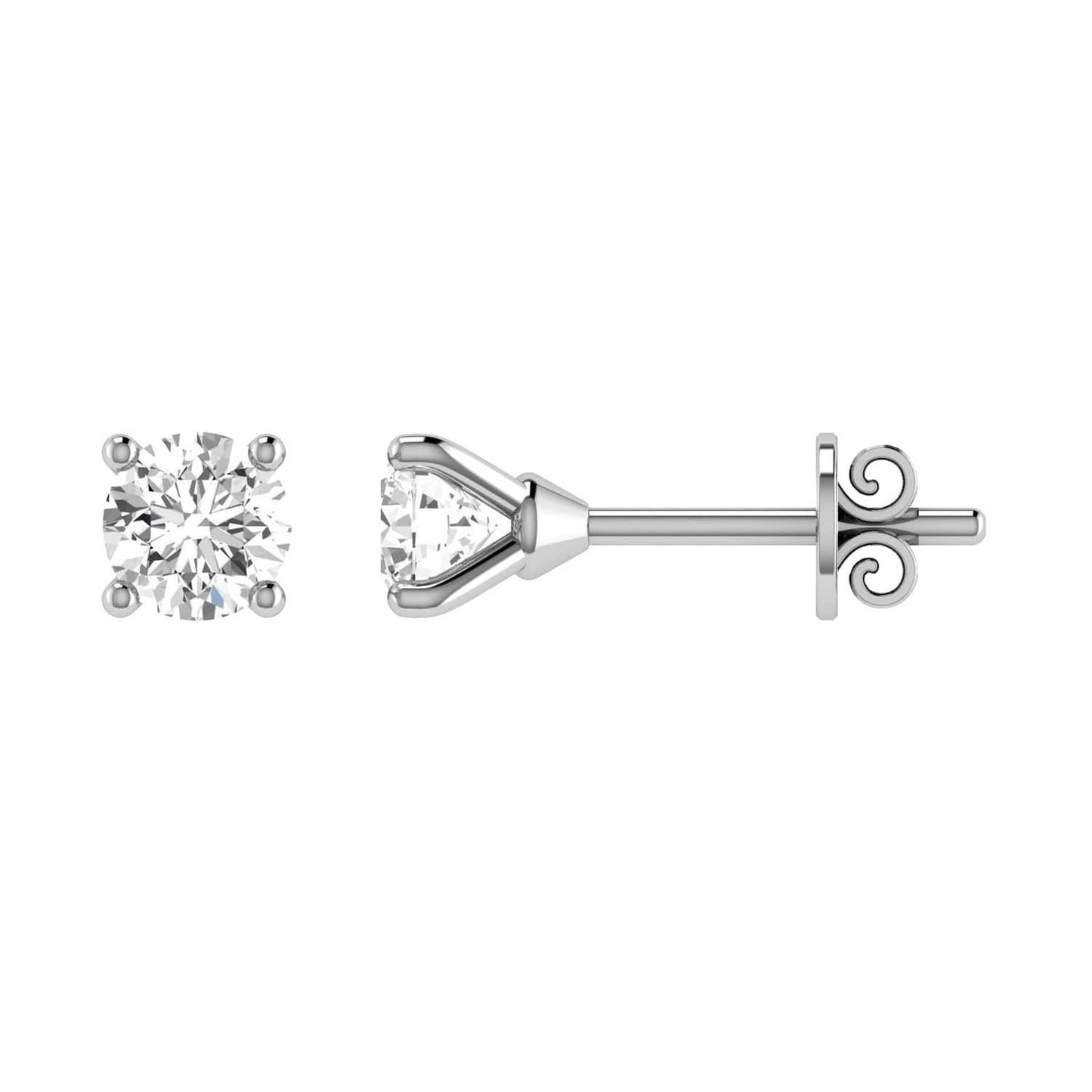 Diamond Stud Earrings with 0.10ct Diamonds in 9K White Gold - 9WCE10