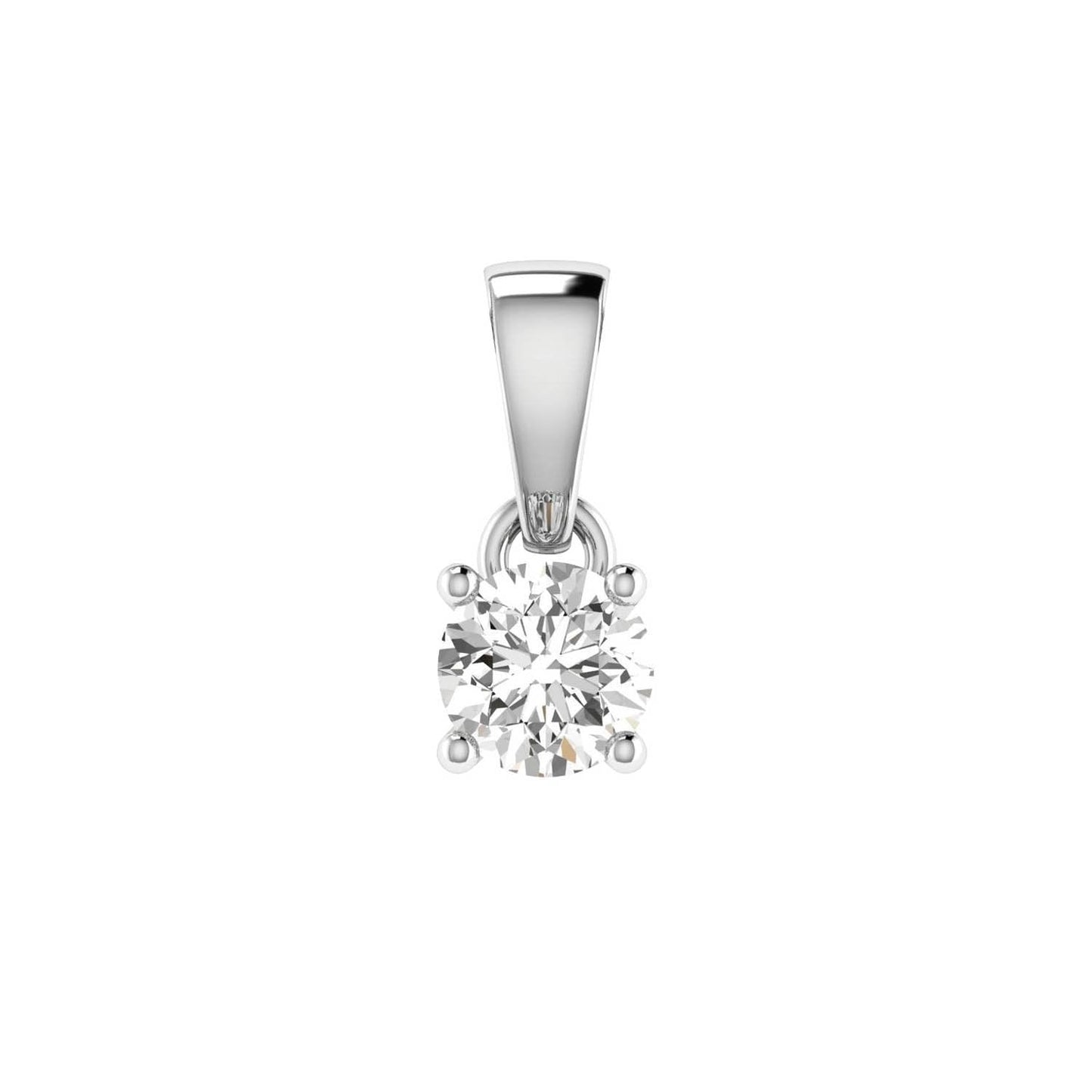 Diamond Solitaire Pendant with 0.10ct Diamonds in 9K White Gold - 9WCP10