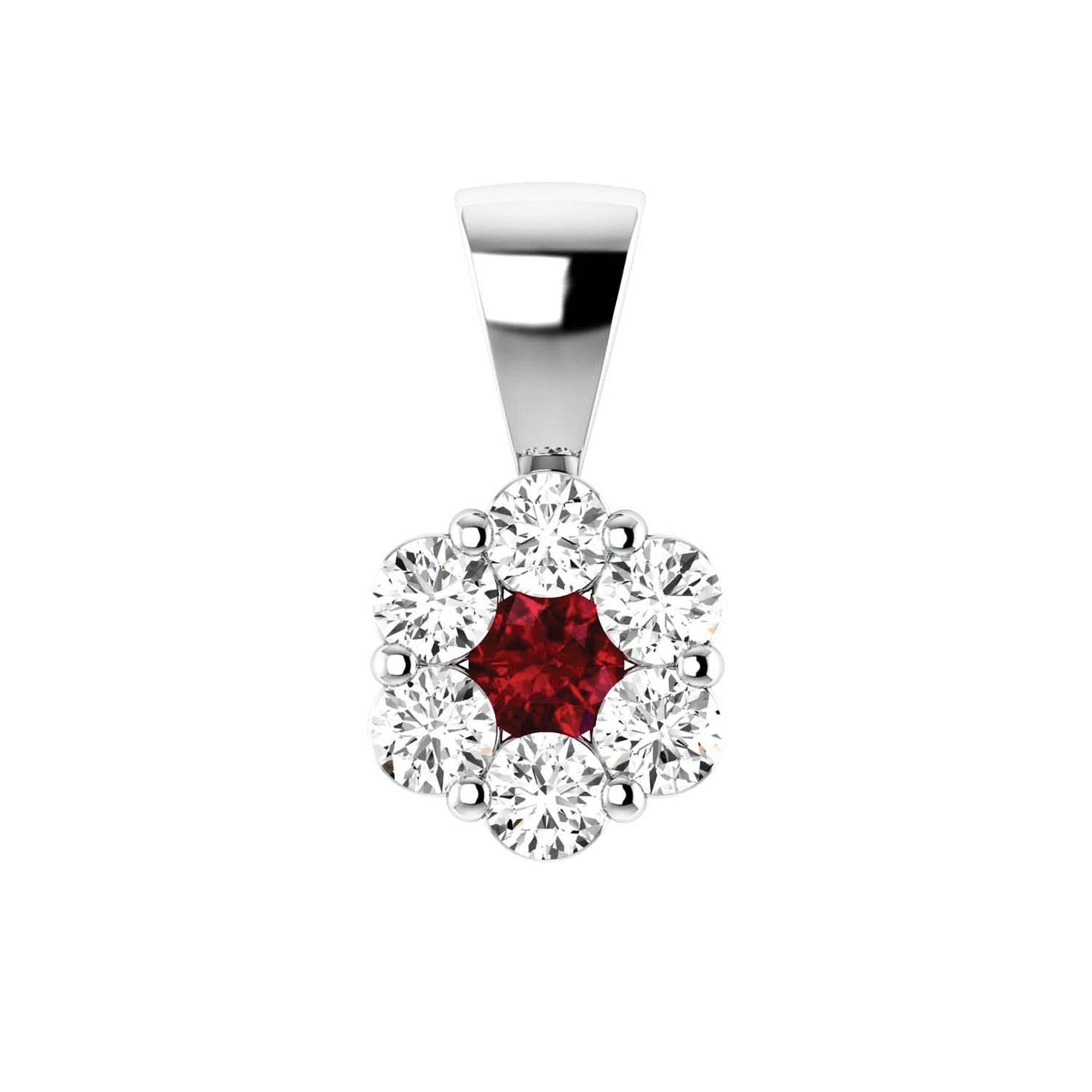 Ruby Diamond Pendant with 0.40ct Diamonds in 9K White Gold - 9WRP50GHR