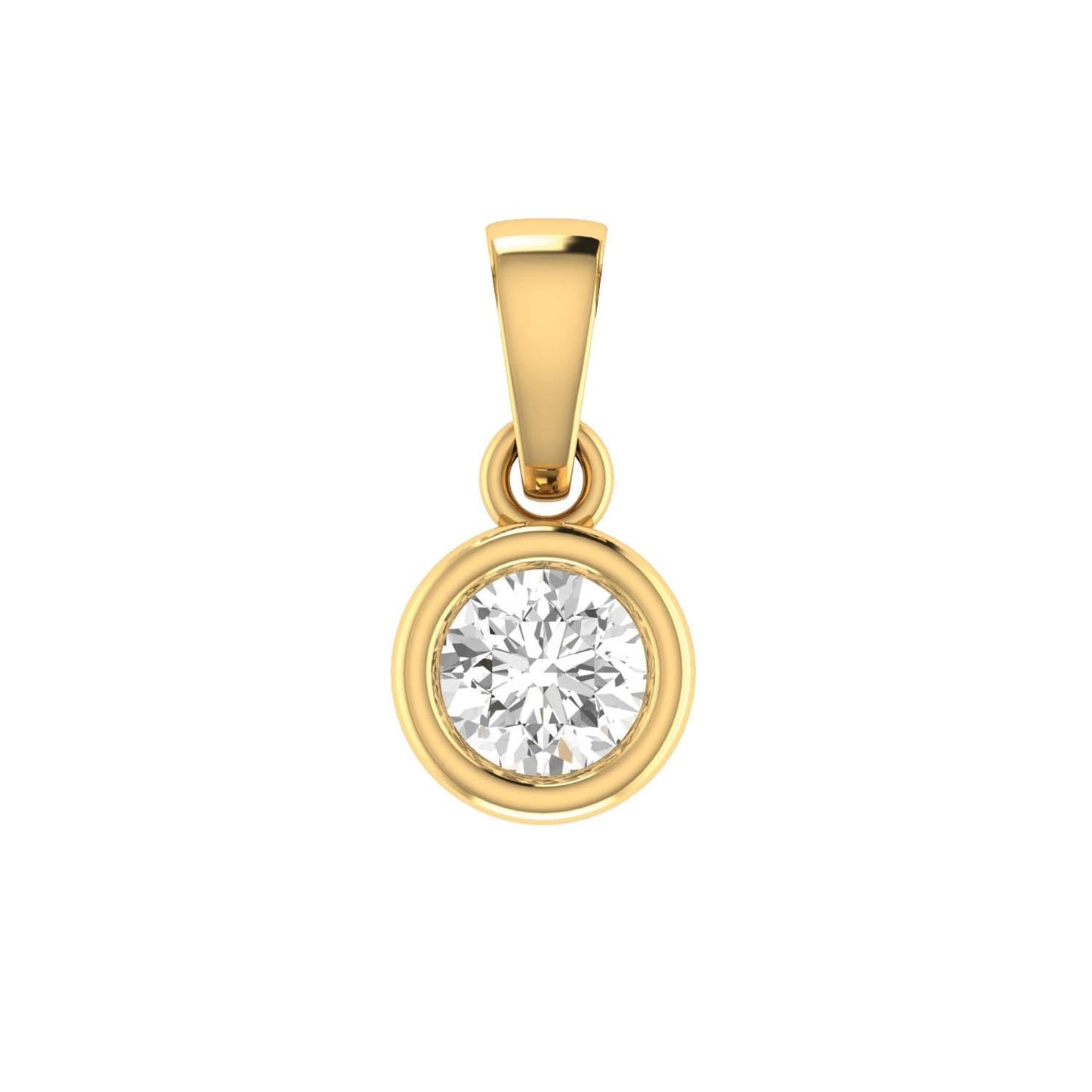 Diamond Solitaire Pendant with 0.14ct Diamonds in 9K Yellow Gold - 9YBP14