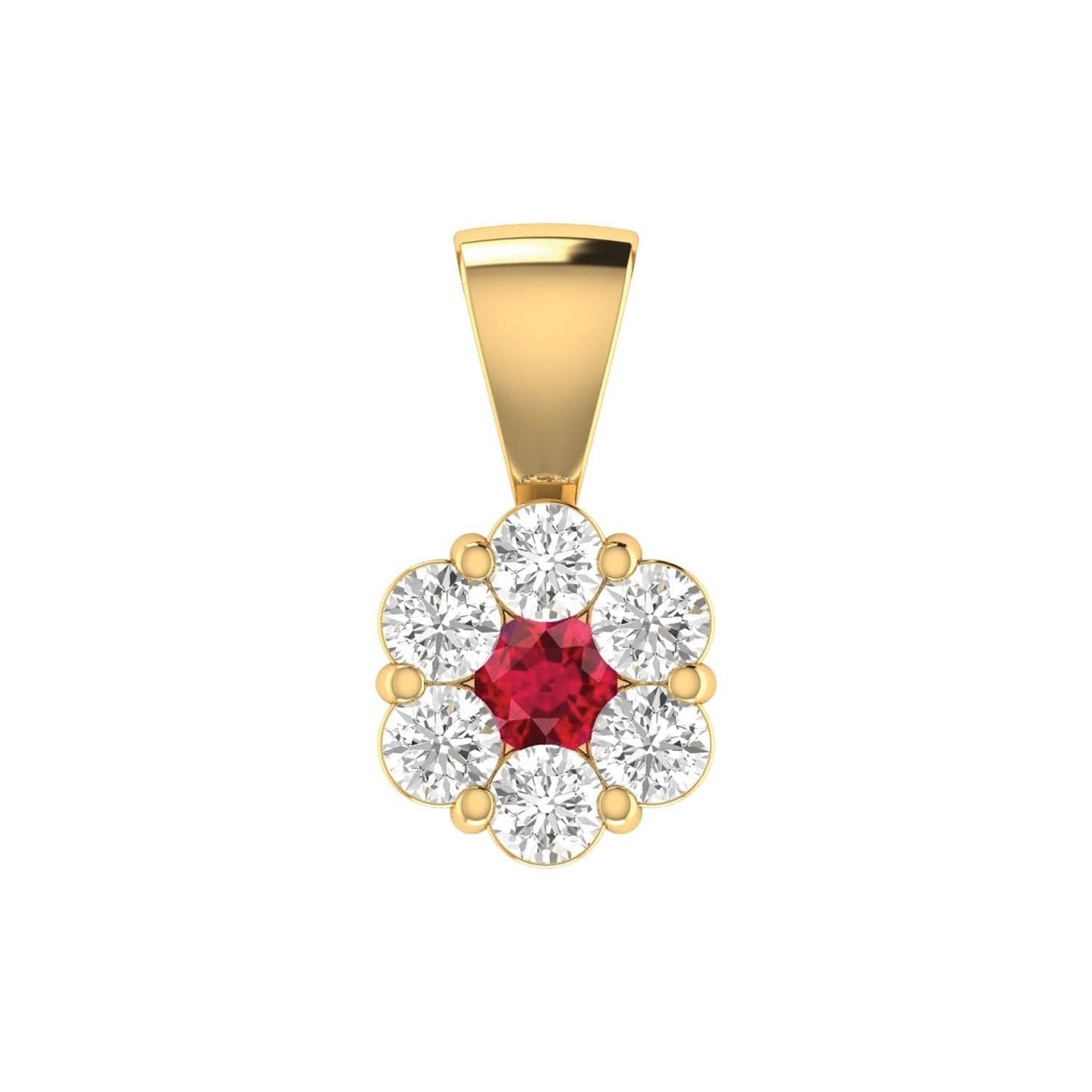 Ruby Diamond Pendant with 0.24ct Diamonds in 9K Yellow Gold - 9YRP33GHR