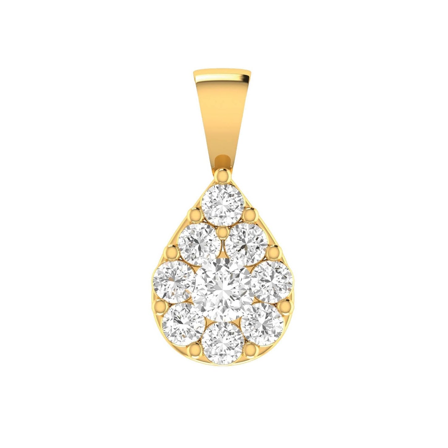 Teardrop Diamond Pendant with 1.00ct Diamonds in 9K Yellow Gold - 9YTDP100GH