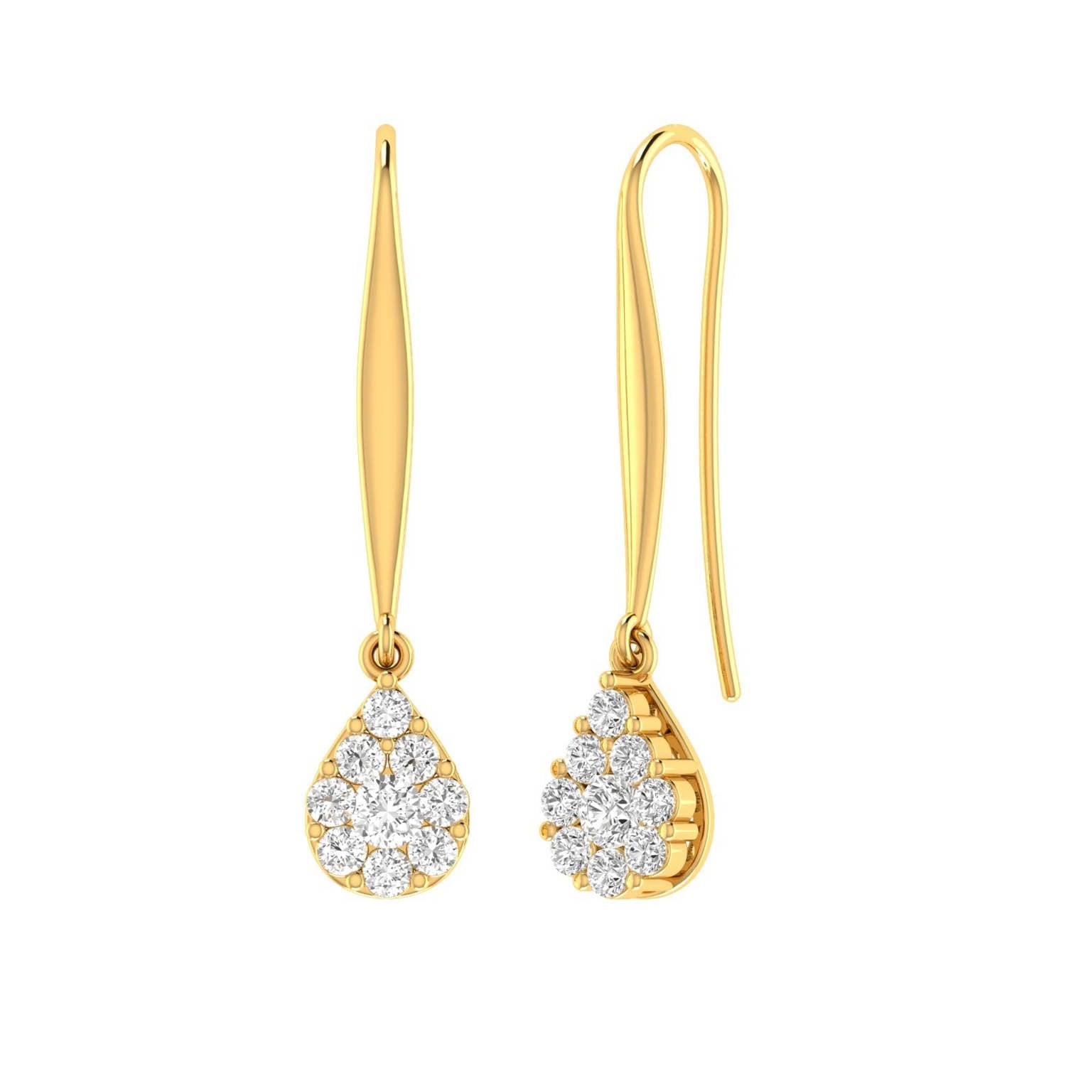 Yellow diamond deals drop earrings