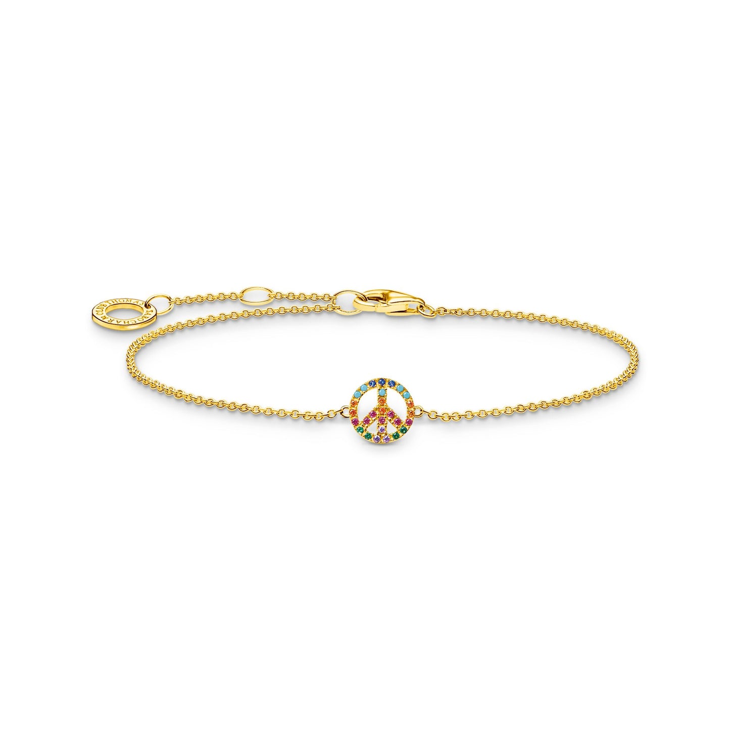 THOMAS SABO Bracelet peace with colourful stones gold