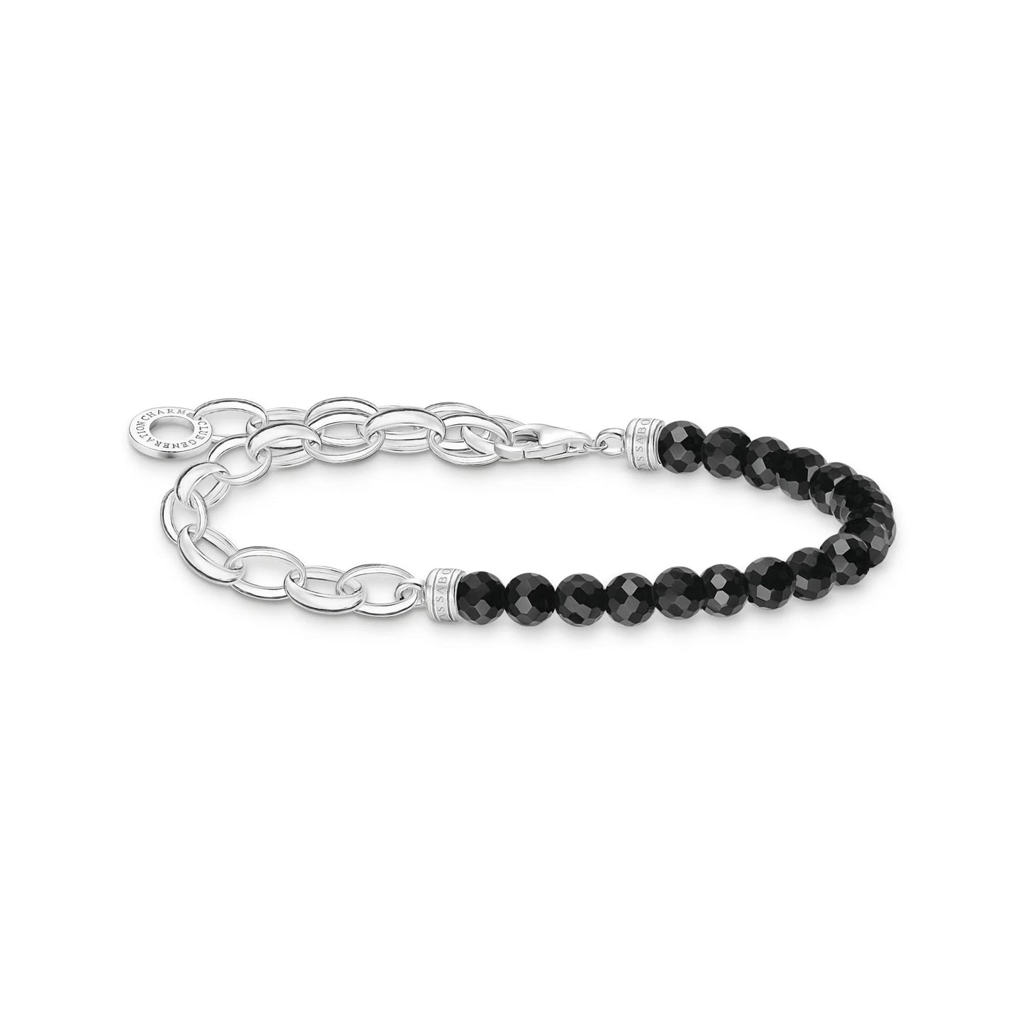 THOMAS SABO Link Chain Onyx Bead Bracelet