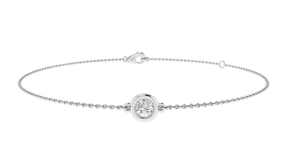 Diamond Round Bracelet with 0.15ct Diamonds in 9K White Gold