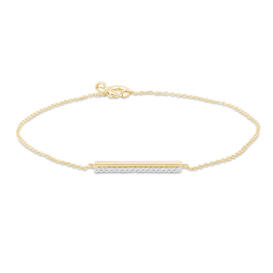 Diamond Bracelet with 0.05ct Diamonds in 9K Yellow Gold