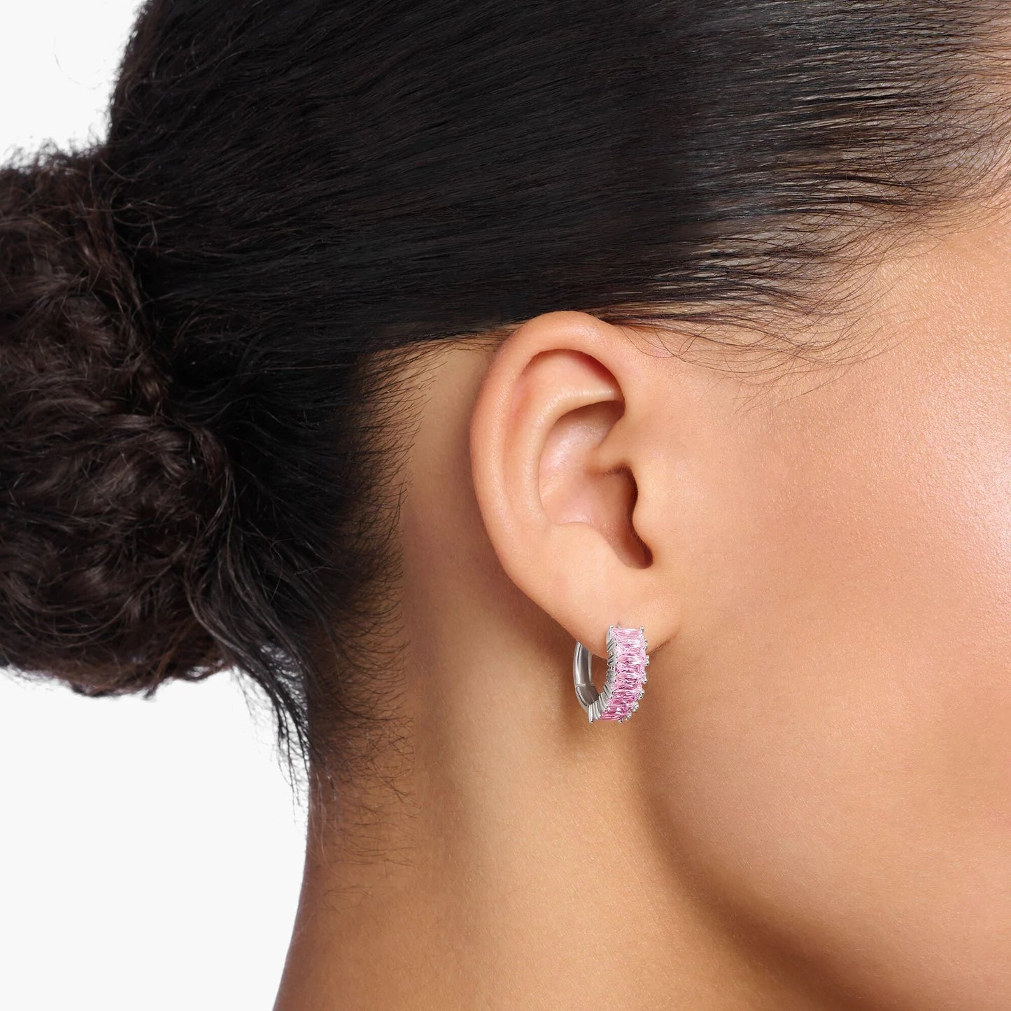 THOMAS SABO Heritage Pink Wide Baguette Earrings