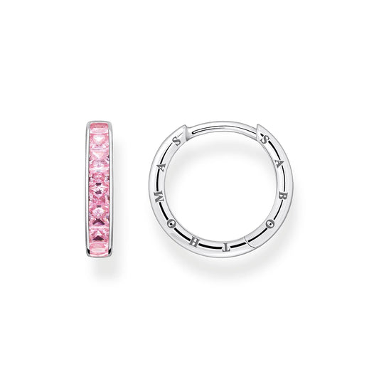 THOMAS SABO Heritage Pink And Silver Hoop Earrings