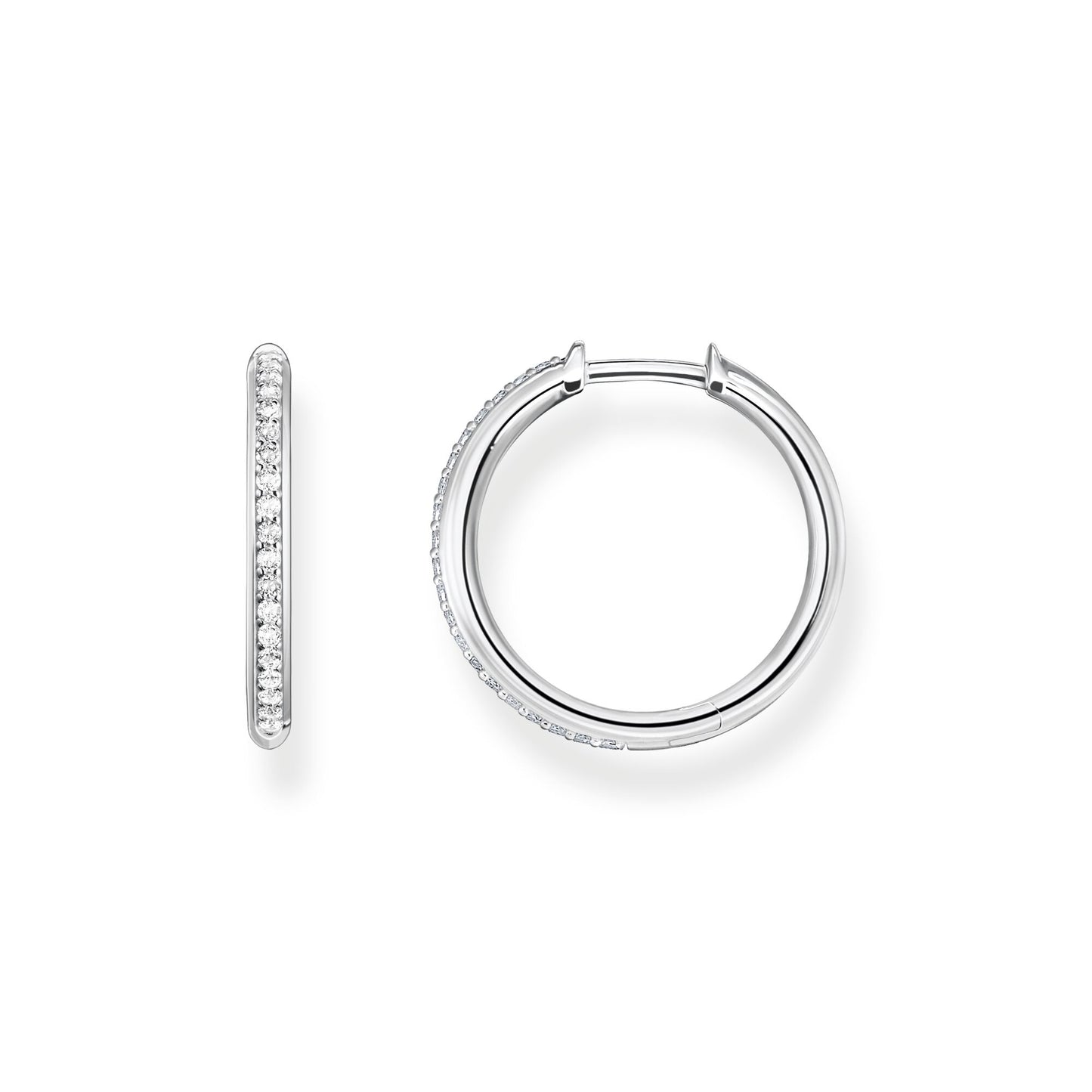 Thomas Sabo Hoop Earrings White Stones Silver