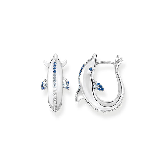 Thomas Sabo Hoop earrings dolphin with blue stones