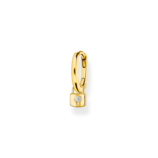 Thomas Sabo Single hoop earring with padlock pendant gold