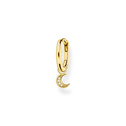 Thomas Sabo Single hoop earring with moon pendant gold