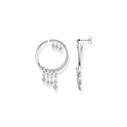 THOMAS SABO Hoop earrings with winter sun rays silver