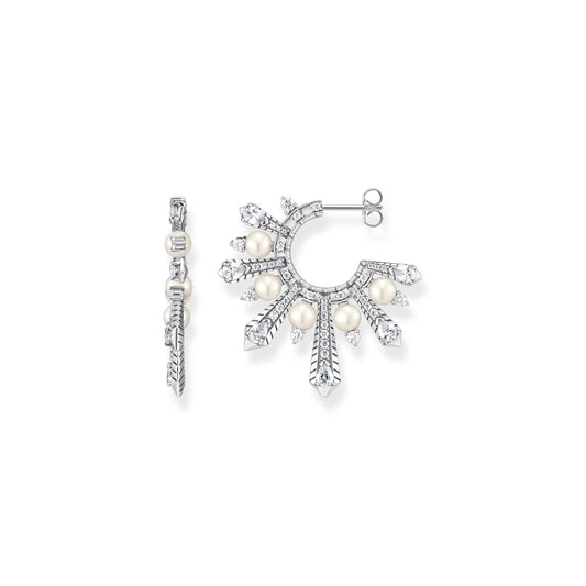 THOMAS SABO Hoop earrings with winter sun rays silver