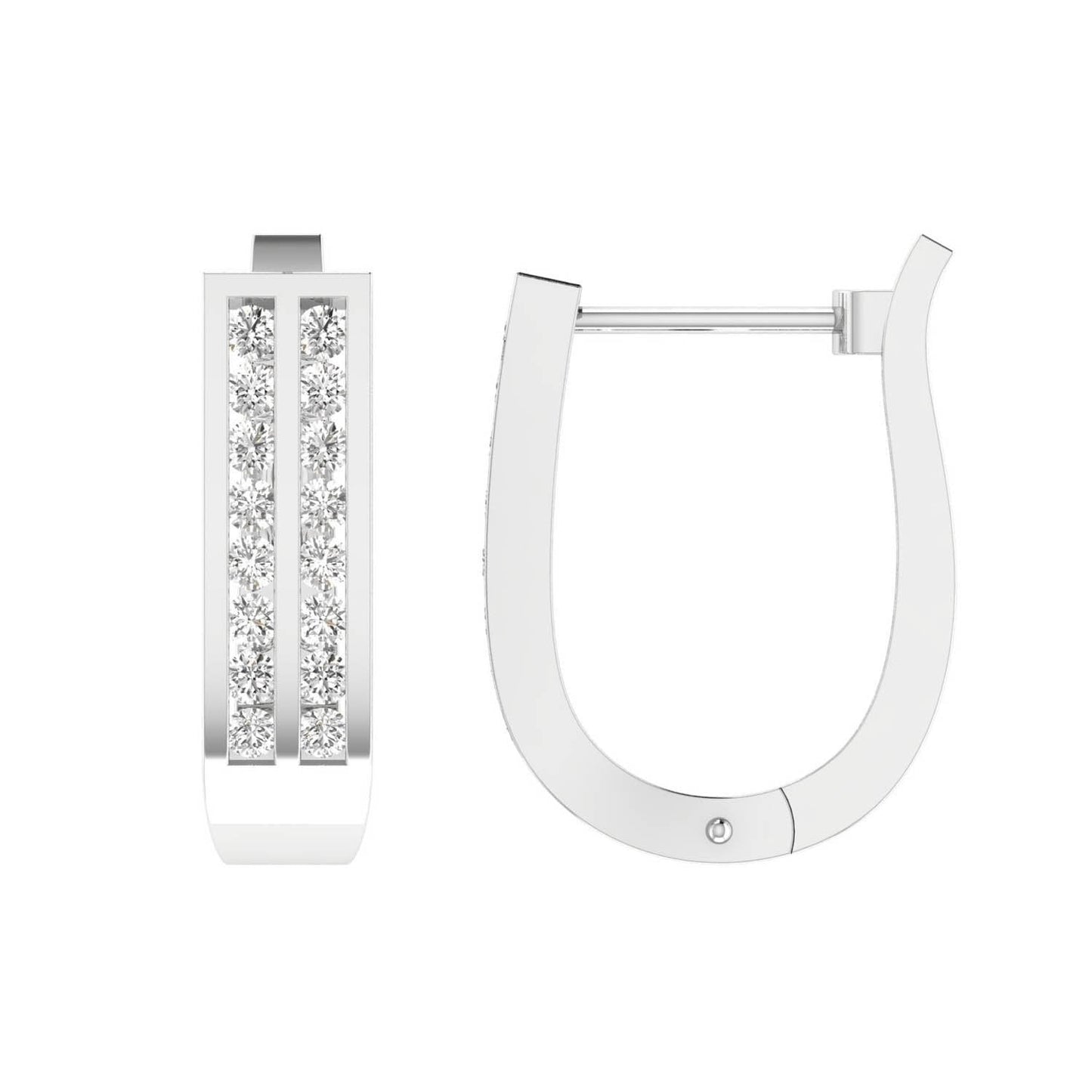 Diamond Huggie Earrings with 0.50ct Diamonds in 9K White Gold - D9WHUG50GH