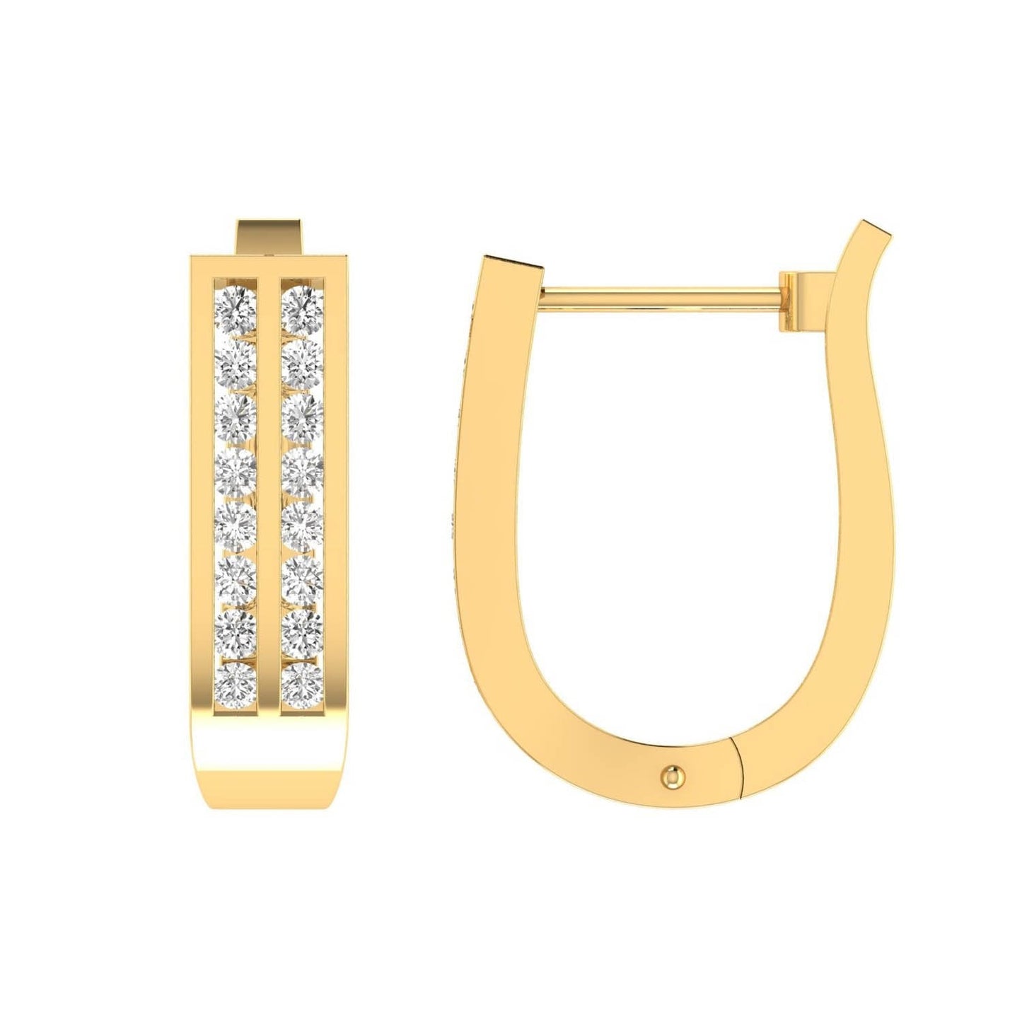 Diamond Huggie Earrings with 0.50ct Diamonds in 9K Yellow Gold - D9YHUG50GH