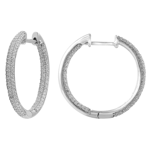 Inside Out Hoops with 0.50ct Diamonds in 9K White Gold