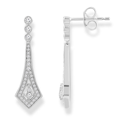 Diamond Drop Earrings with 0.33ct Diamonds in 9K White Gold