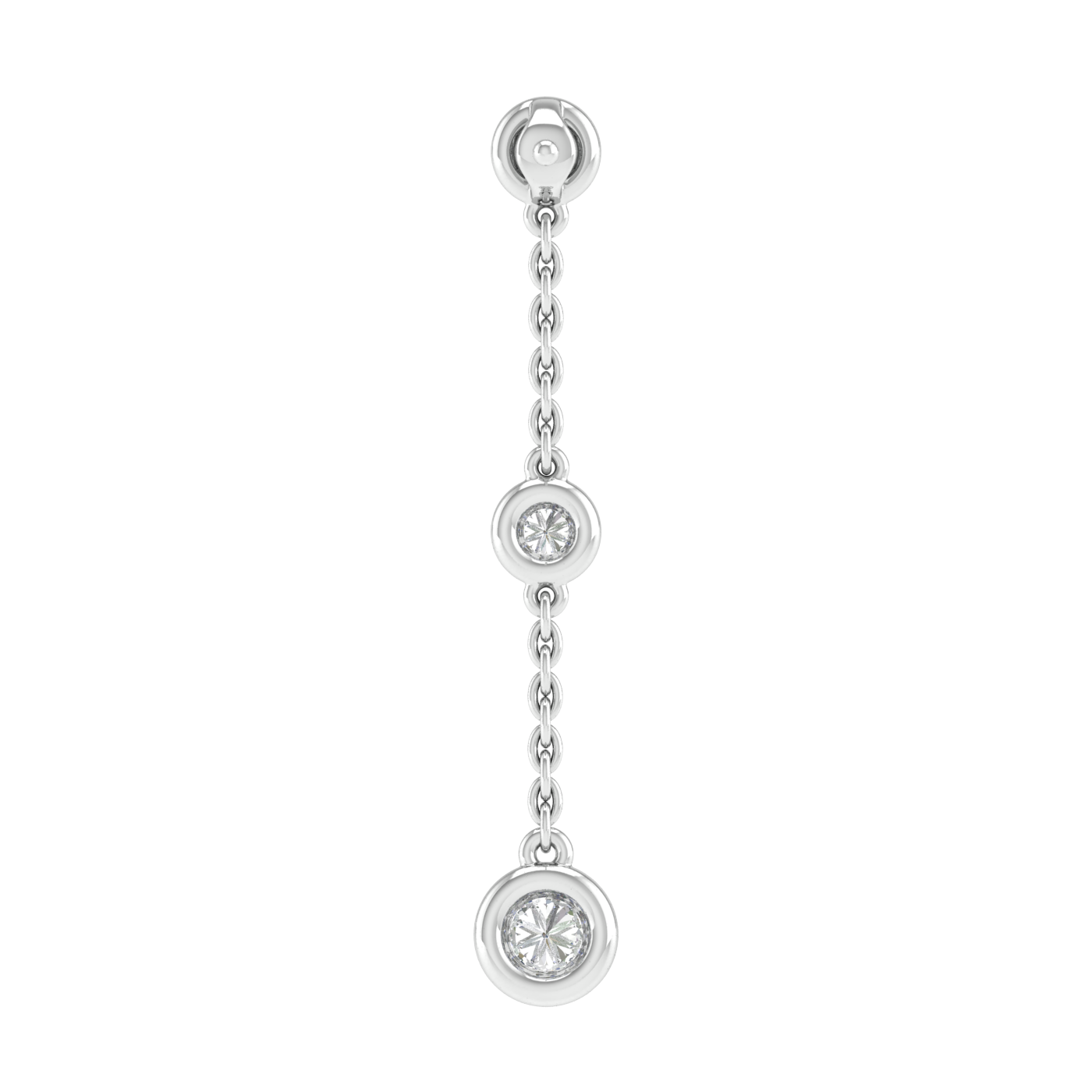 Diamond Chain Earrings with 0.25ct Diamonds in 9K White Gold