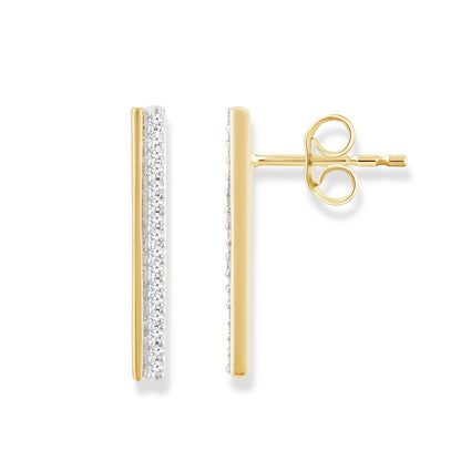 Diamond Earrings with 0.12ct Diamonds in 9K Yellow Gold