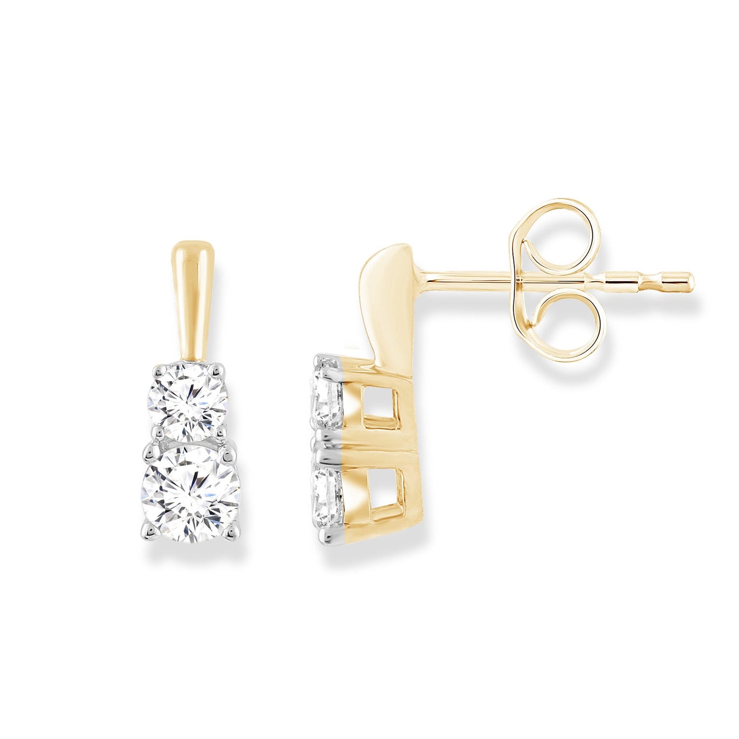 Diamond Earrings with 0.50ct Diamonds in 9K Yellow Gold