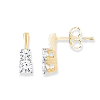 Diamond Earrings with 0.50ct Diamonds in 9K Yellow Gold