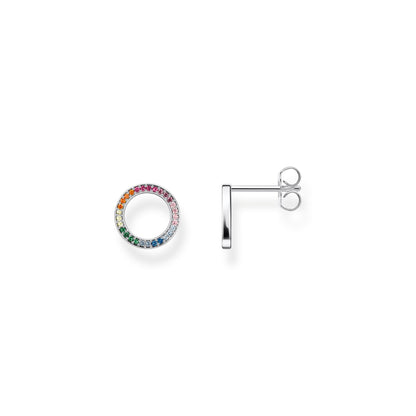 THOMAS SABO Ear Studs Together Round Silver Blackened