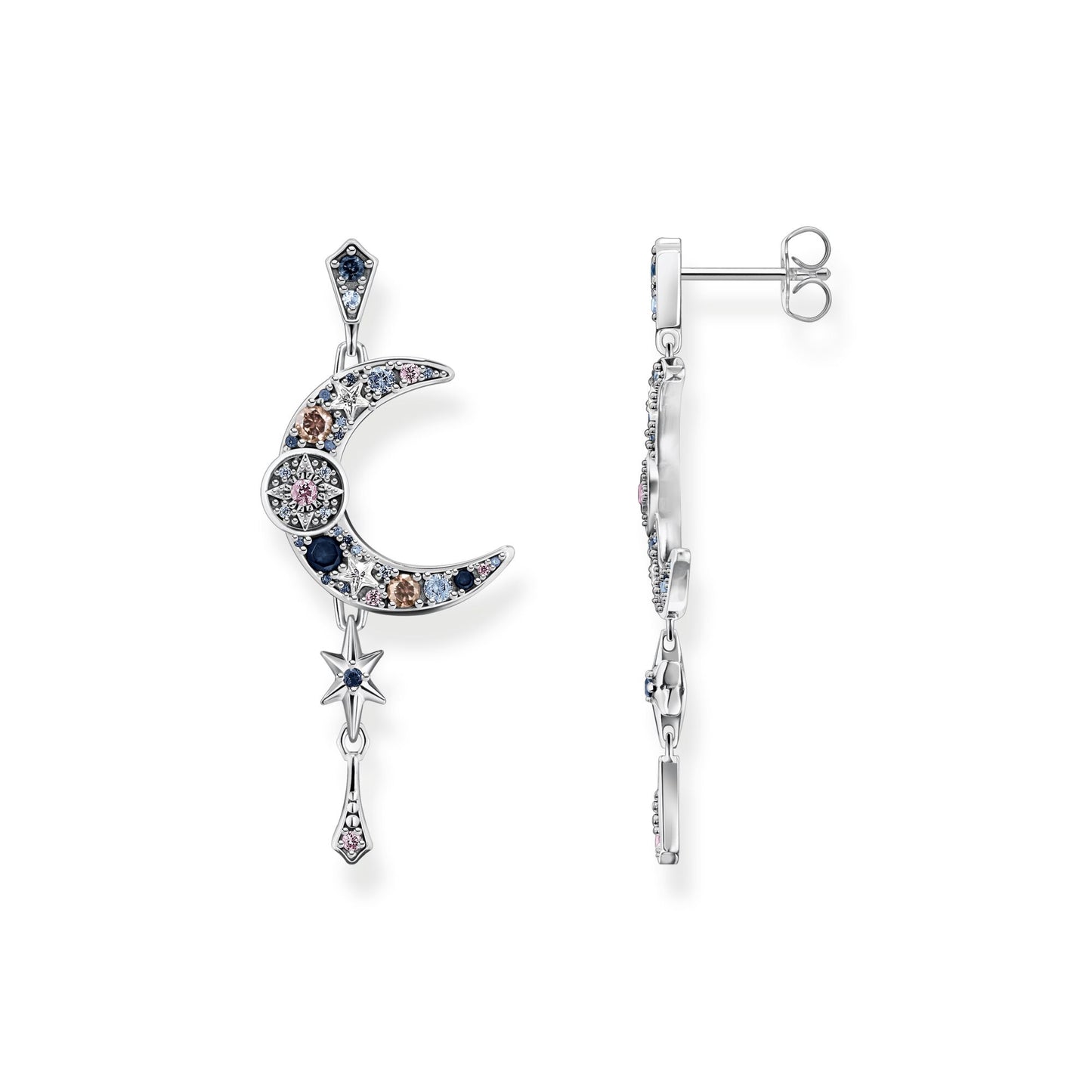 Thomas Sabo Earrings royalty moon colourful stones