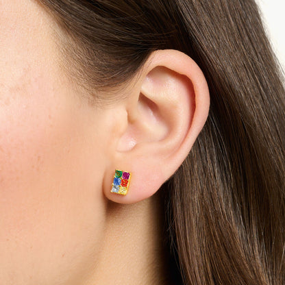 THOMAS SABO Ear studs colourful stones gold