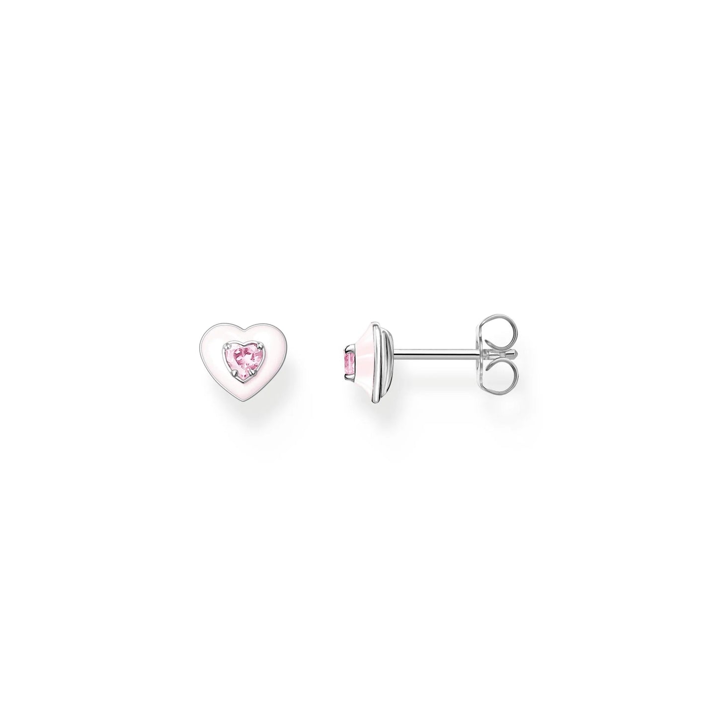 THOMAS SABO Pink Heart Stud Earrings