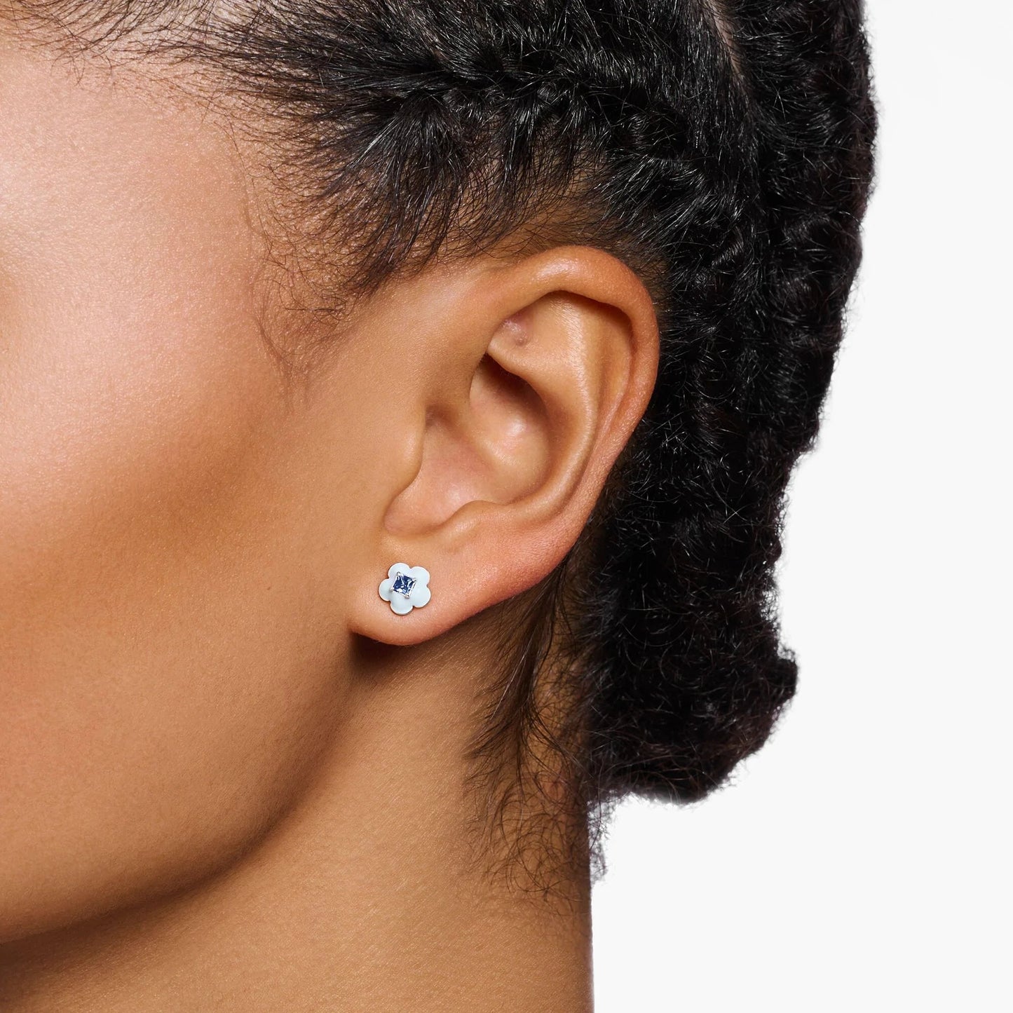 THOMAS SABO Blue Flower Stone Stud Earrings