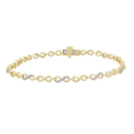Bracelet with 0.20ct Diamonds in 9K Yellow Gold