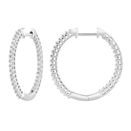 Inside Out Hoops with 0.50ct Diamonds in 9K White Gold