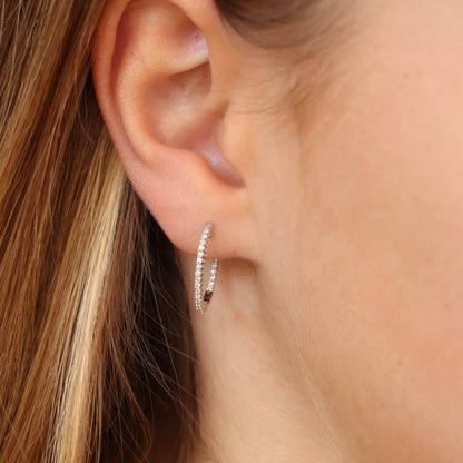 Inside Out Hoops with 0.50ct Diamonds in 9K White Gold