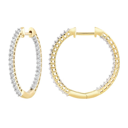 Inside Out Hoops with 0.50ct Diamonds in 9K Yellow Gold