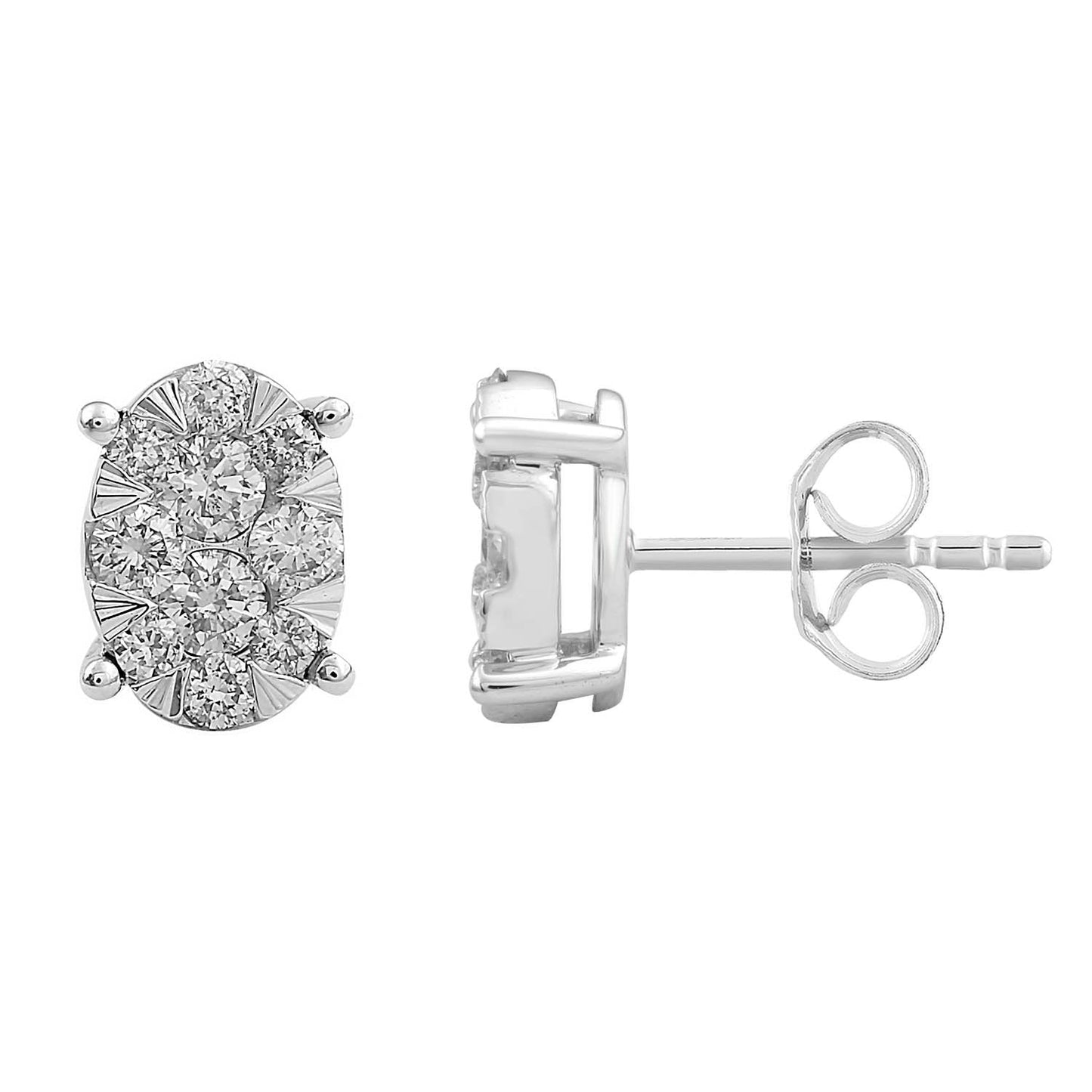 Stud Earrings with 0.50ct Diamonds in 9K White Gold