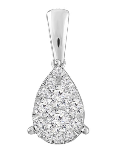 Necklace and Pendant with 0.50ct Diamonds in 9K White Gold