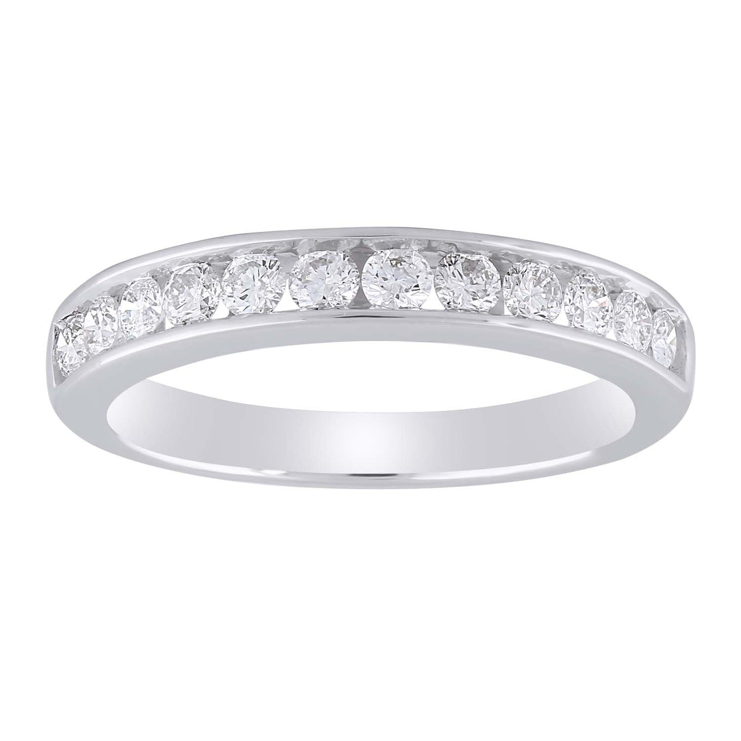 Band Ring with 0.50ct Diamond in 9K White Gold